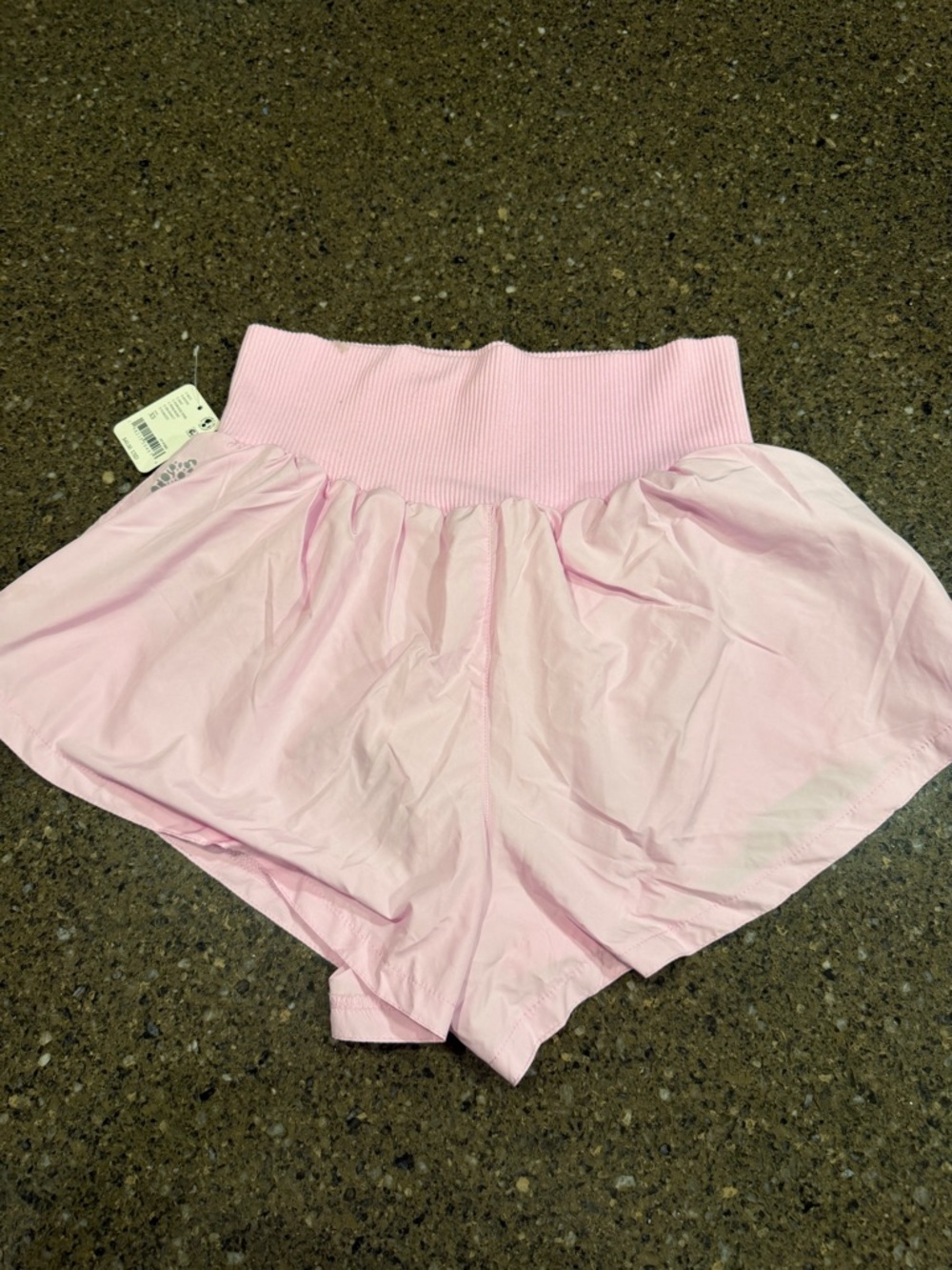 Free People XS Women's Pink High-Waist Stretch Ribbed Waistband Shorts